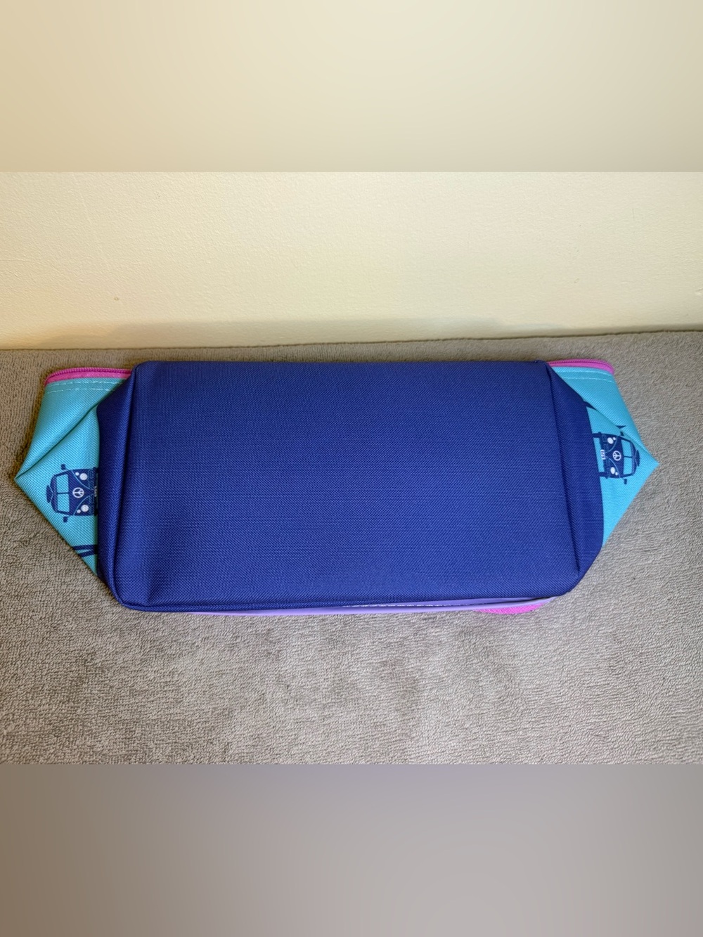 Trader Joe's Blue Insulated Mini Tote- with PINK zipper - Picture 5 of 8